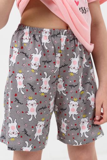 Пижама Малявка детская короткий рукав с шортами (Розовый) (Фото 2)