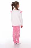 Пижама для девочки Мопс арт. ПД-016-032 (Крем/розовая клетка) (Фото 2)