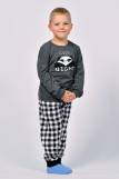 Пижама для мальчика 92207 (Темно-серый меланж/черная клетка) (Фото 1)
