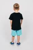 Комплект для мальчика (футболка и шорты) 42114 (Черный/яр.бирюзовый) (Фото 2)