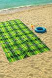 Полотенце пляжное Яркая клетка (Зеленый) (Фото 1)