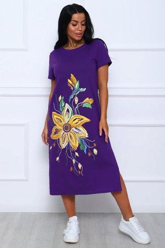 Платье-футболка "Лили" (фиолетовый) - Лазар-Текс