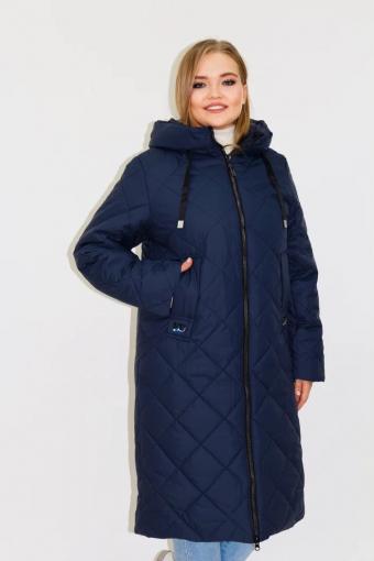 Демисезонная женская куртка осень-весна-еврозима 2810 (Синий) (Фото 2)
