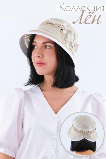 Шляпа женская льняная №GL423 (Бежевый) - Лазар-Текс