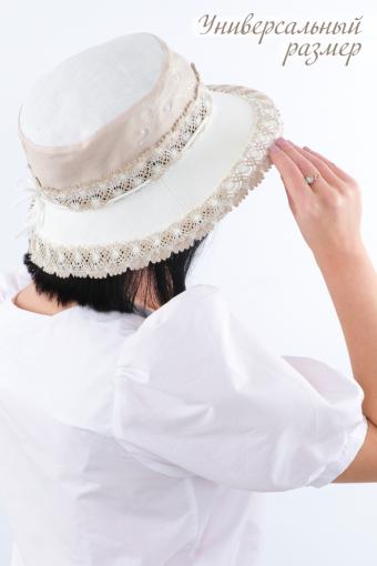 Шляпа женская льняная №GL422 (Бежевый) (Фото 2)