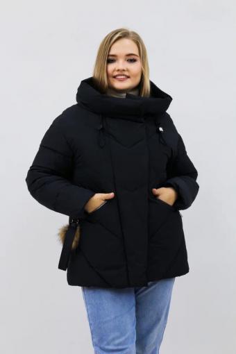 Зимняя женская куртка еврозима-зима 2876 (Черный) - Лазар-Текс