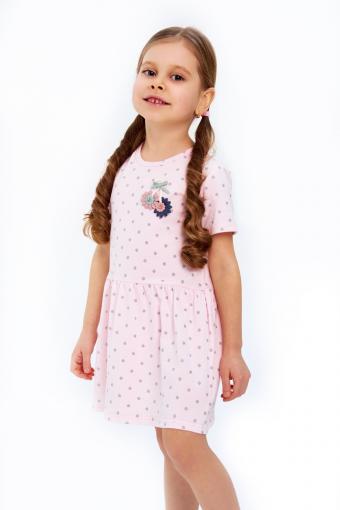 Платье Горошинка кор.рукав детское (Розовый) (Фото 2)