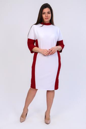 Платье 52254 (Бордо,бел) - Лазар-Текс