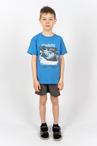 Комплект для мальчика 4293 (футболка _ шорты) (Джинс/т.синий) - Лазар-Текс