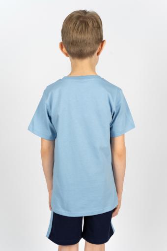 Комплект для мальчика 4293 (футболка _ шорты) (Я.голубой/т.серый) (Фото 2)