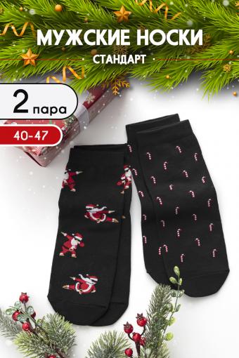 Носки Новогодние мужские 2 пары (Красный) - Лазар-Текс