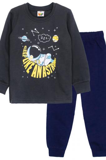 Пижама для мальчика 92206 (Темно-серый/т.синий) - Лазар-Текс