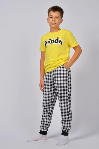 Пижама для мальчика 92212 (Желтый/черная клетка) - Лазар-Текс